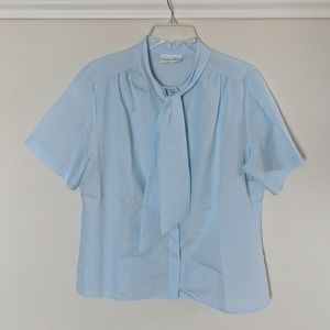 Vintage Laura Mae 80's Blouse Blue Bow